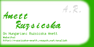 anett ruzsicska business card